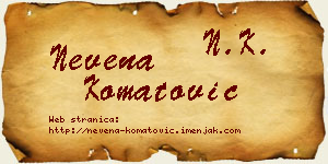Nevena Komatović vizit kartica